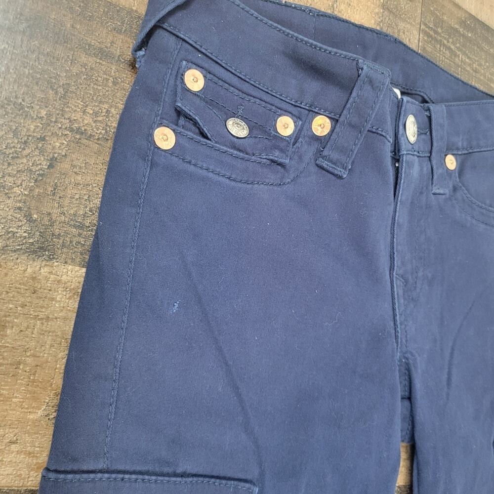 True Religion Cargo Legging Pants Zipper Ankle Tapered NWT Navy Blue Womens 25 - Picture 12 of 16